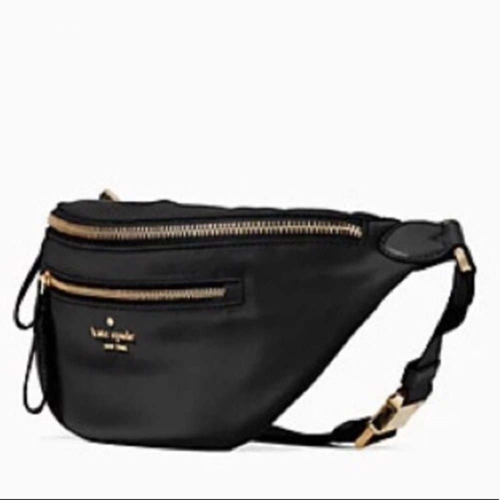 ♠️ 🍃 kate spade Chelsea Monstera Leaves Print Nylon Belt Bag Fanny Pack, Green - Picture 8 of 10